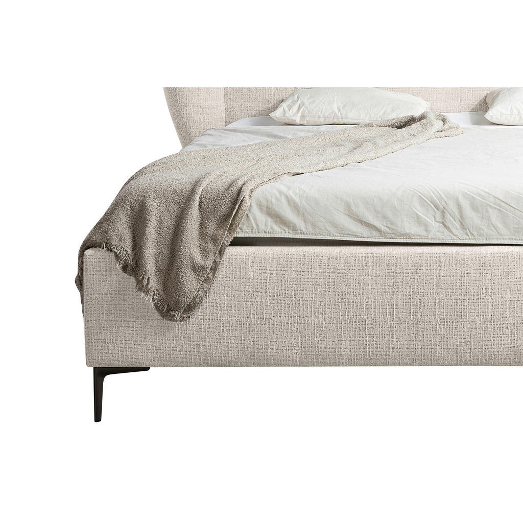 OBLAZINJENA POSTELJA 180 cm x 200 cm , les, umetna masa, tekstil, leseni material biserna - slika 6
