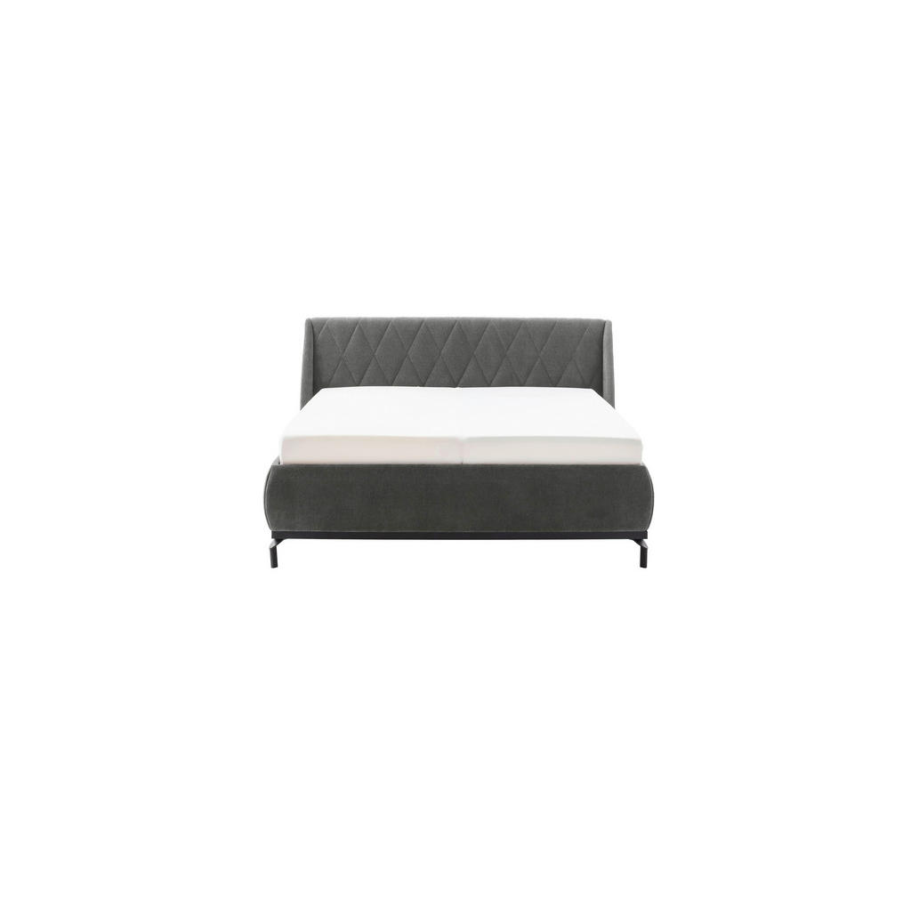 OBLAZINJENA POSTELJA 200 cm x 180 cm , tekstil, leseni material siva - slika 4