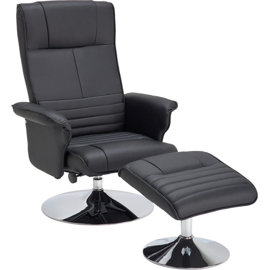 POČIVALNIK S PODNOŽNIKOM, črna, barve kroma kovina, tekstil