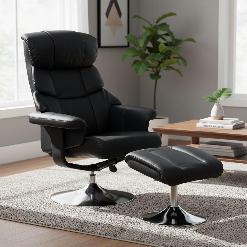 Alternative view of POČIVALNIK S PODNOŽNIKOM, črna tekstil