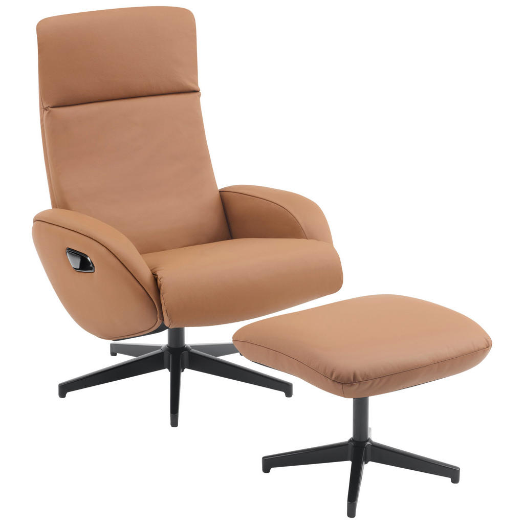 Alternative view of POČIVALNIK S PODNOŽNIKOM, rjava tekstil, usnje