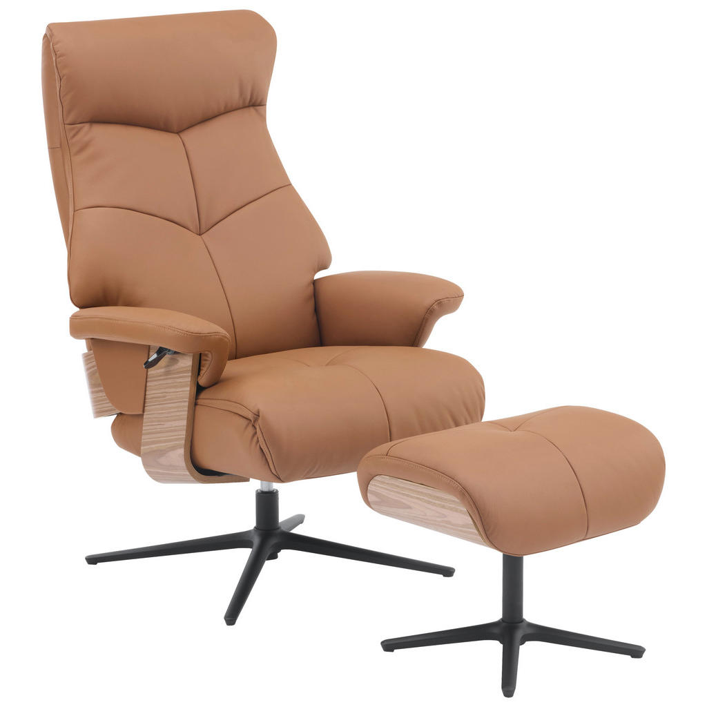 POČIVALNIK S PODNOŽNIKOM, rjava les, tekstil, usnje