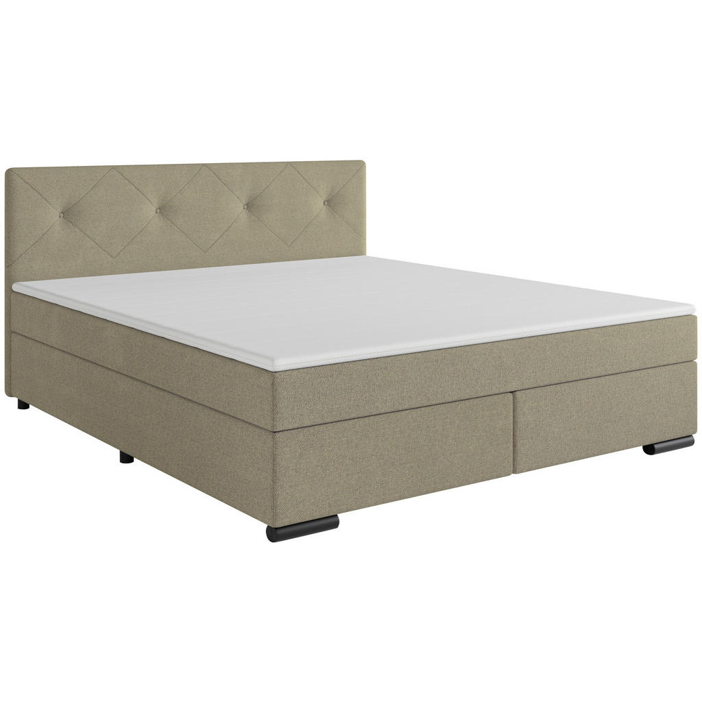 Alternative view of POSTELJA BOXSPRING 160 cm  x 220 cm , les, tekstil, karton bež
