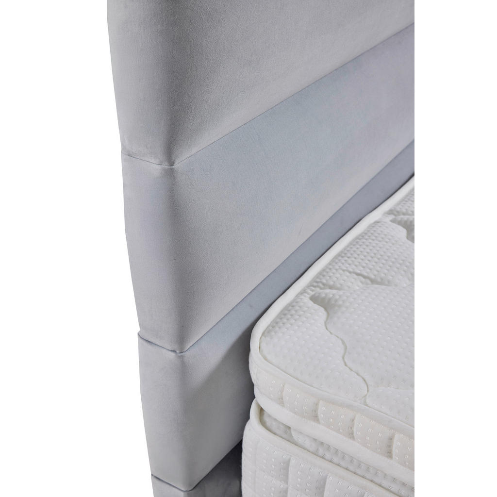 POSTELJA BOXSPRING x , tekstil, leseni material svetlo siva - slika 5