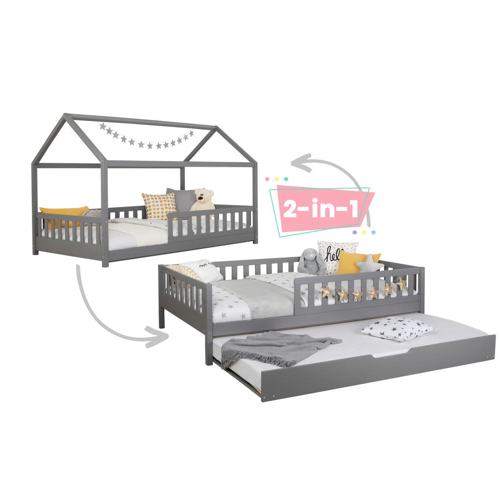 RAZTEGLJIVA POSTELJA 120 cm  x 200 cm , svetlo siva