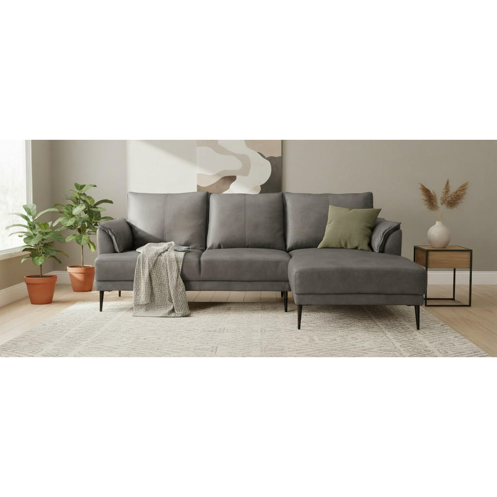 Alternative view of SEDEŽNA GARNITURA, pravo usnje siva