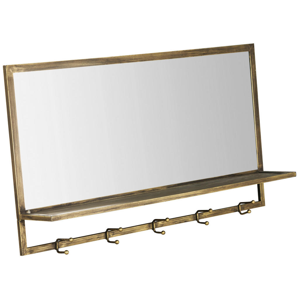 STENSKO OGLEDALO, 80/43/12 cm leseni material, steklo, kovina