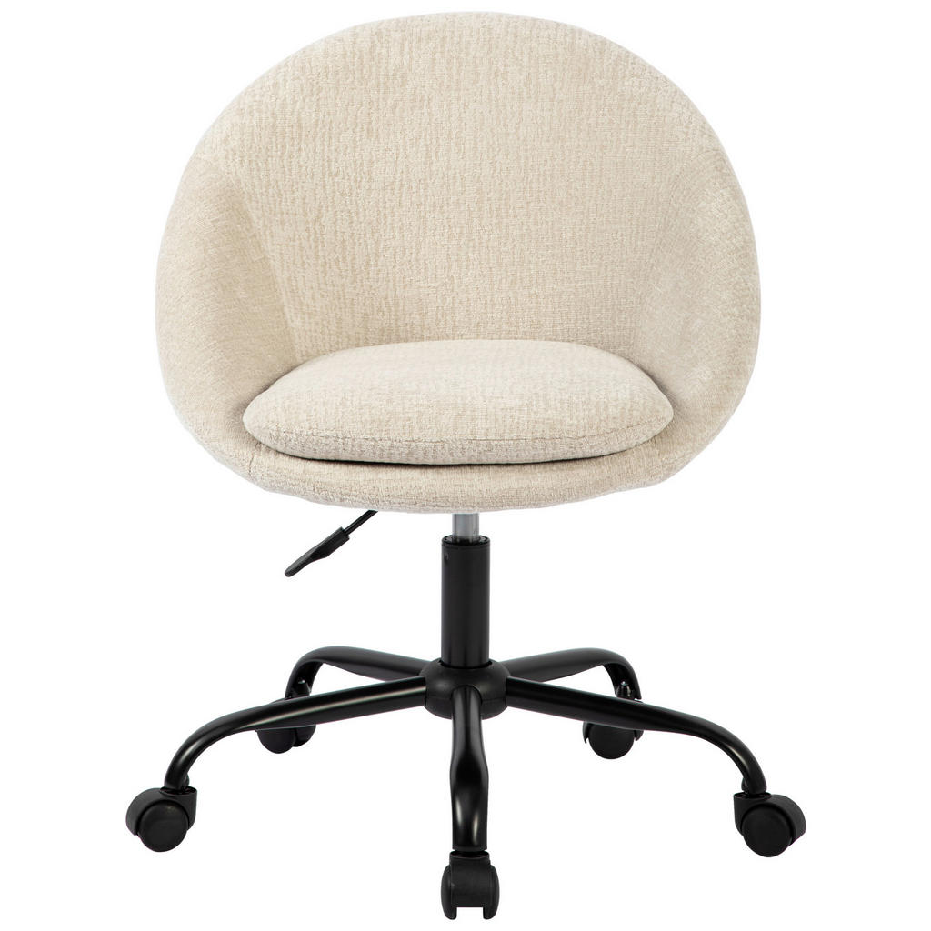 Alternative view of VRTLJIVI STOL kovina, tekstil bela, bež