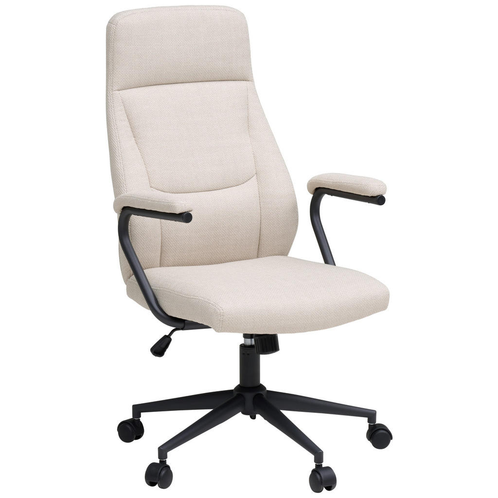 DIREKTORSKI STOL kovina, tekstil krem barve, črna