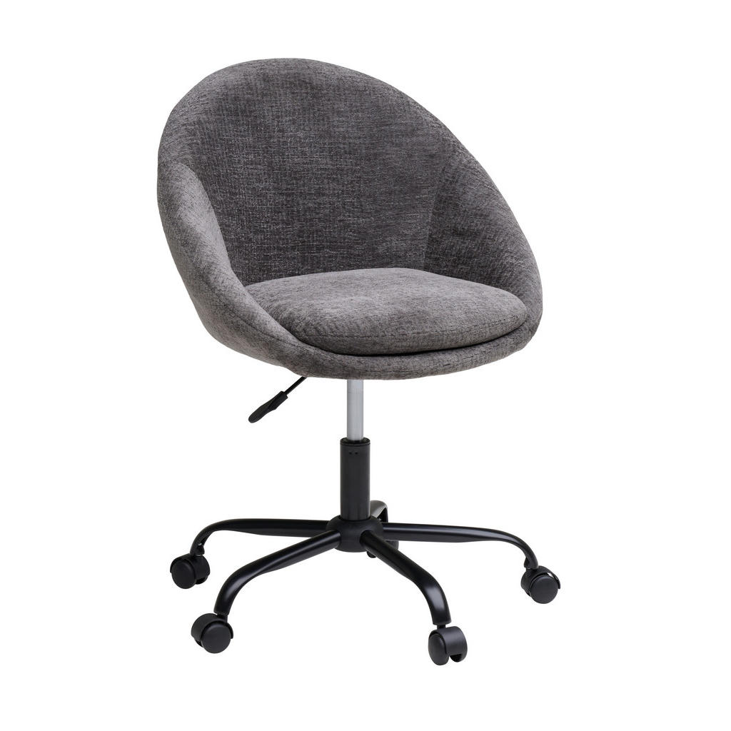 VRTLJIVI STOL kovina, tekstil siva, bela