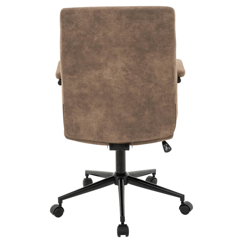 Alternative view of VRTLJIVI STOL kovina, tekstil črna, svetlo rjava