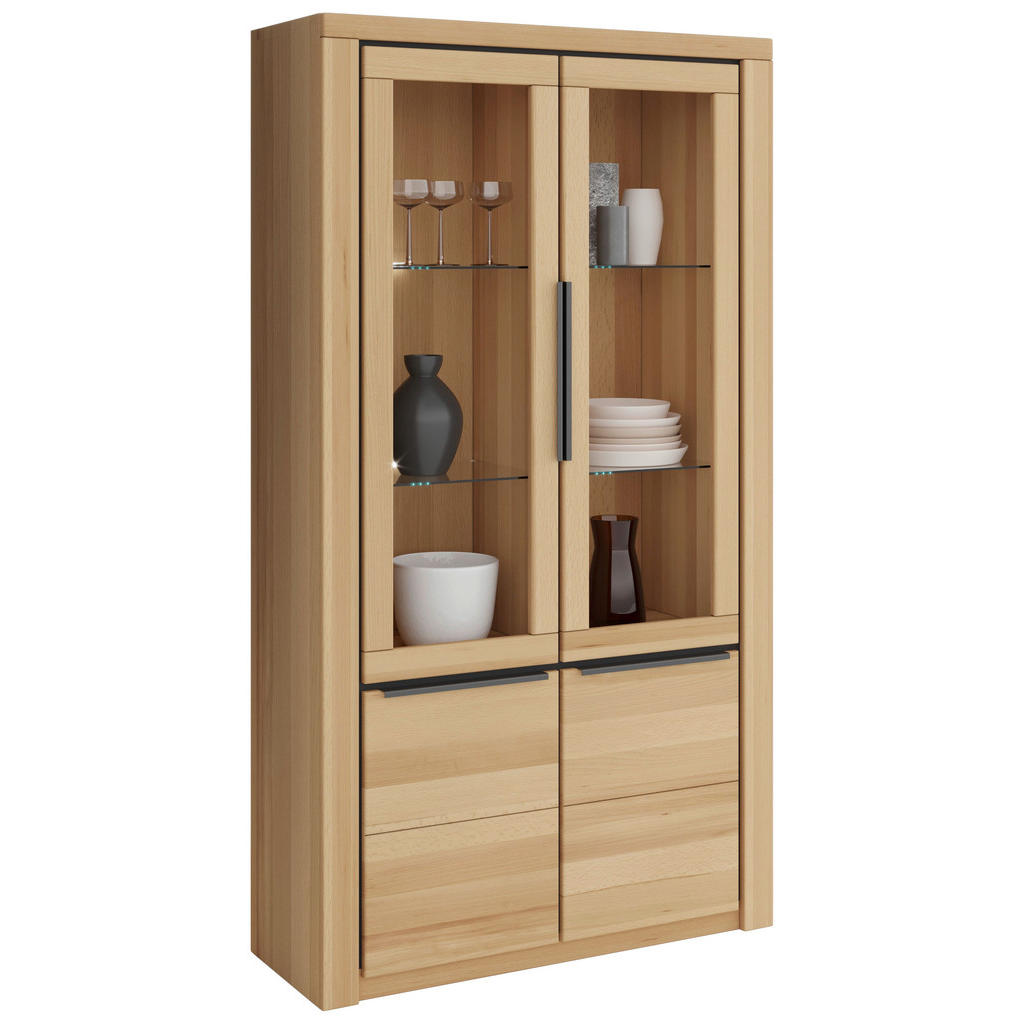 VITRINA, v celoti masivno bukev barve bukve