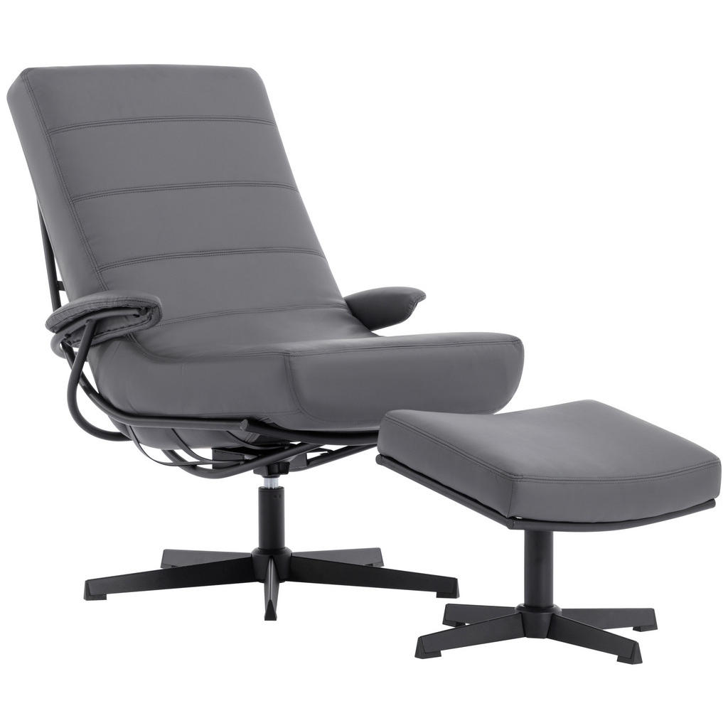 POČIVALNIK S PODNOŽNIKOM, siva tekstil