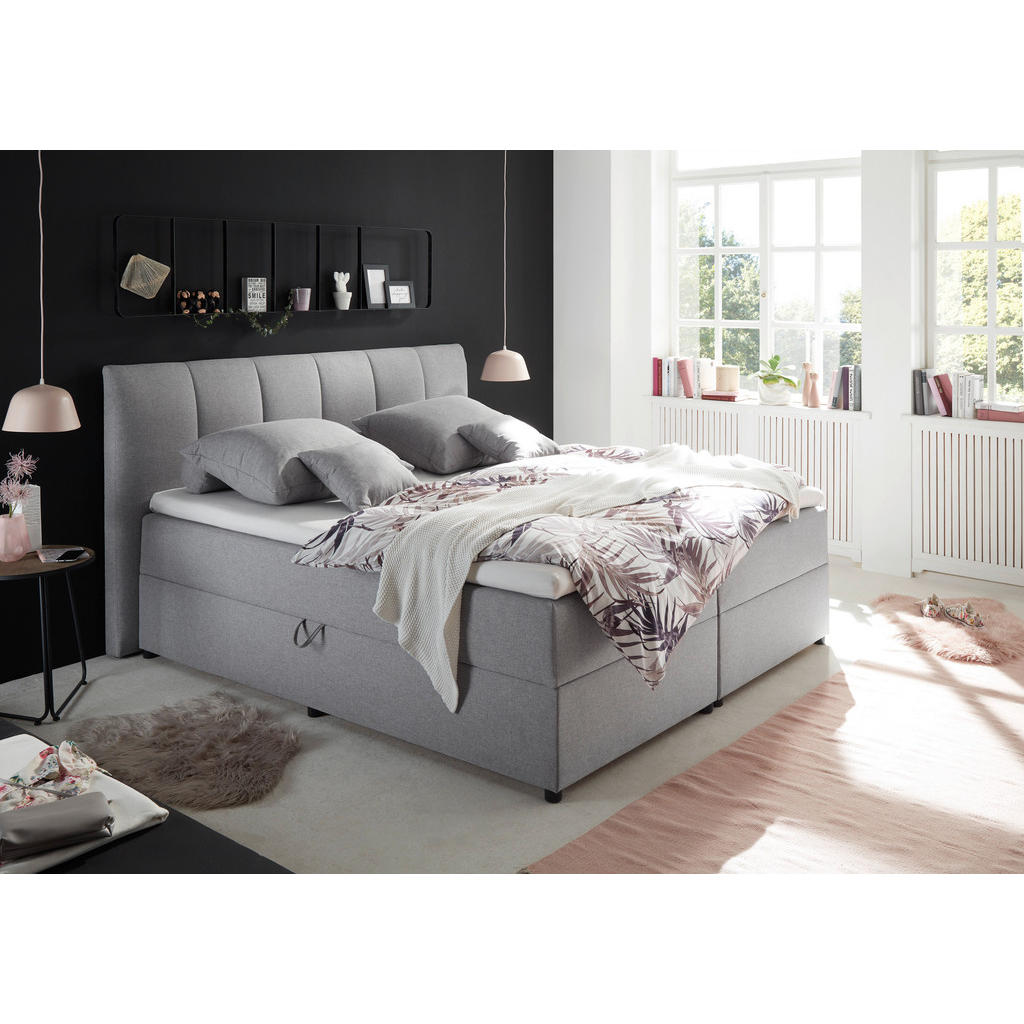 POSTELJA BOXSPRING 180 cm  x 200 cm , tekstil siva