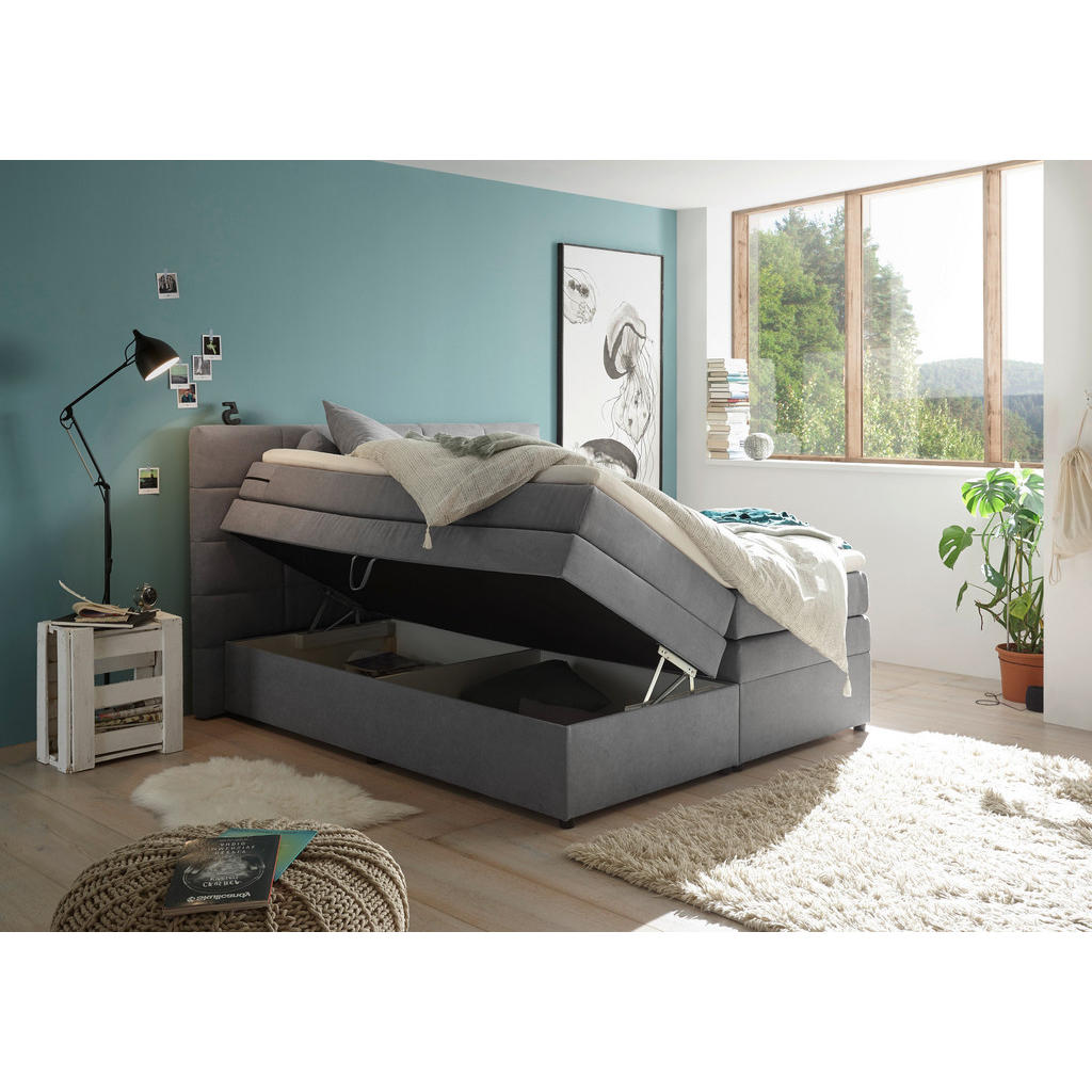 POSTELJA BOXSPRING 180 cm x 200 cm , svetlo siva - slika 5