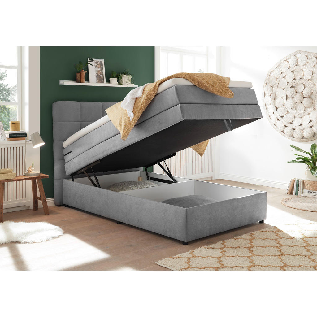 POSTELJA BOXSPRING 120 cm x 200 cm , svetlo siva - slika 3
