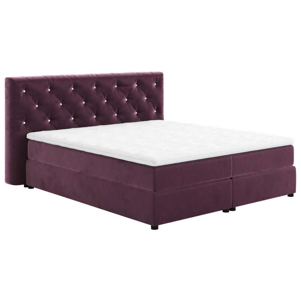 Alternative view of POSTELJA BOXSPRING 180 cm  x 200 cm , tekstil, leseni material vijolična