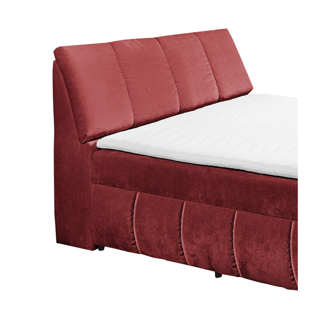 POSTELJA Z VZMETNICO 120 cm x 200 cm , tekstil, leseni material rdeča - slika 6