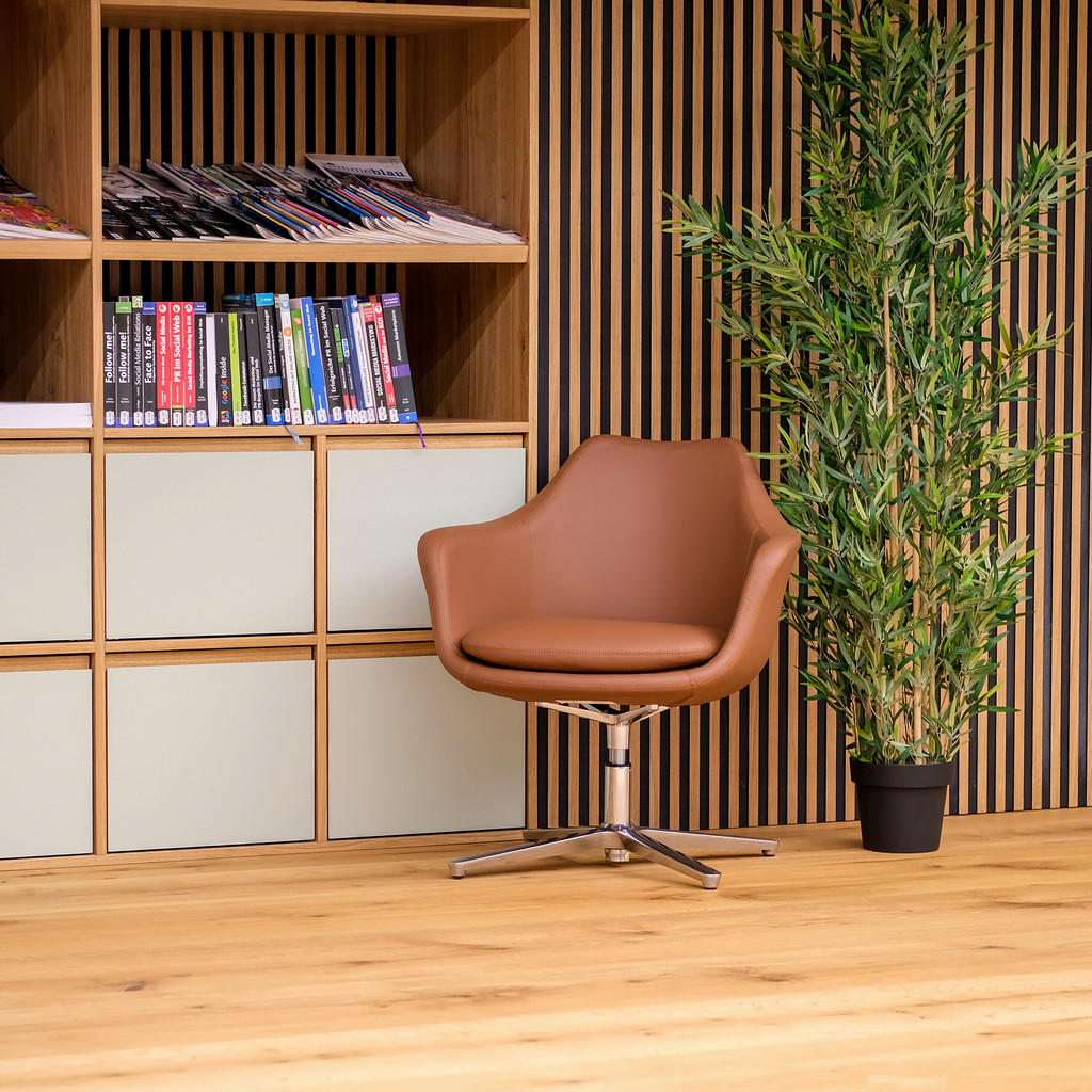 Alternative view of VRTLJIVI STOL tekstil rjava