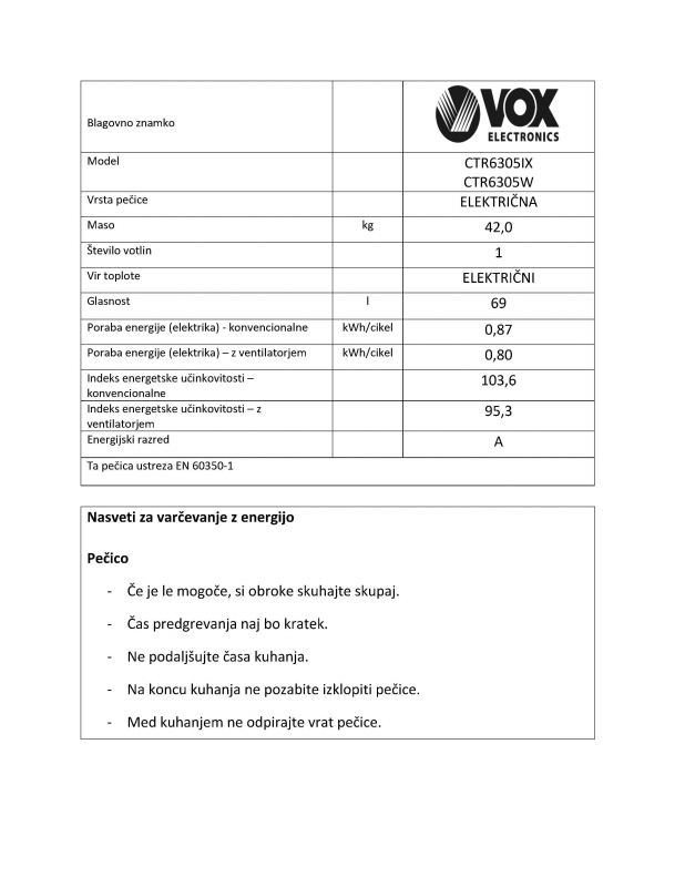 VOX kombinirani štedilnik GTR 6315IX (3x plin, 1x elektrika) - slika 4