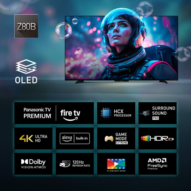 Alternative view of Panasonic OLED TV TV-55Z80BEZ (Fire TV)