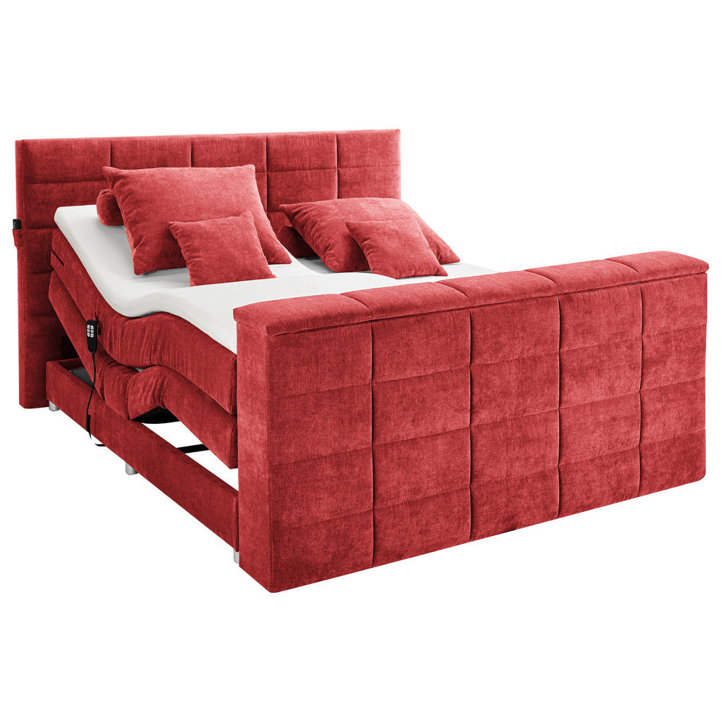 POSTELJA BOXSPRING 180 cm x 200 cm , tekstil rdeča