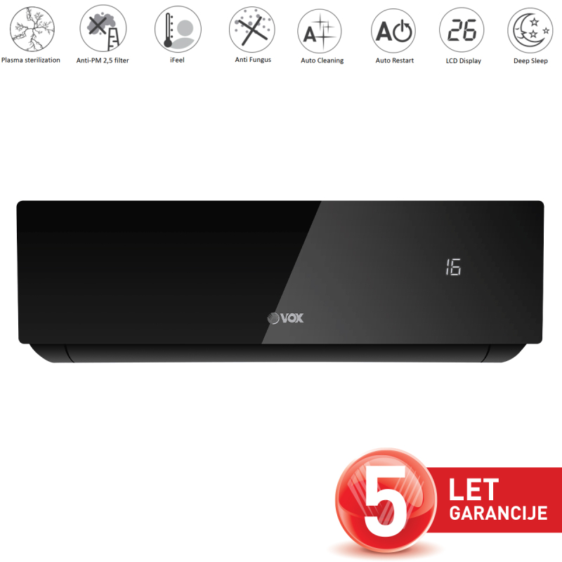 VOX klima naprava IJP12-PCPMWB z MONTAŽO [WiFi, Plasma Ster., Anti-PM 2.5, black]