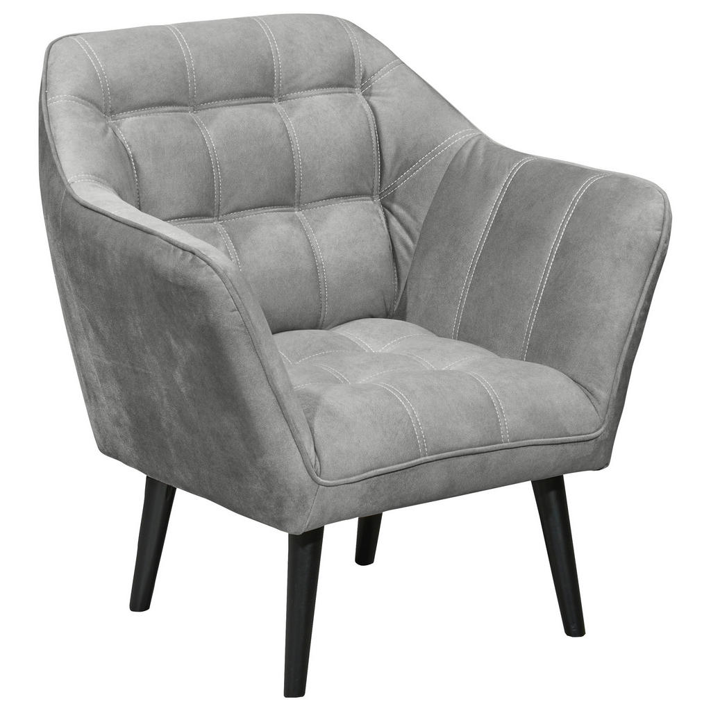 KOKTAJL FOTELJ, siva tekstil, leseni material