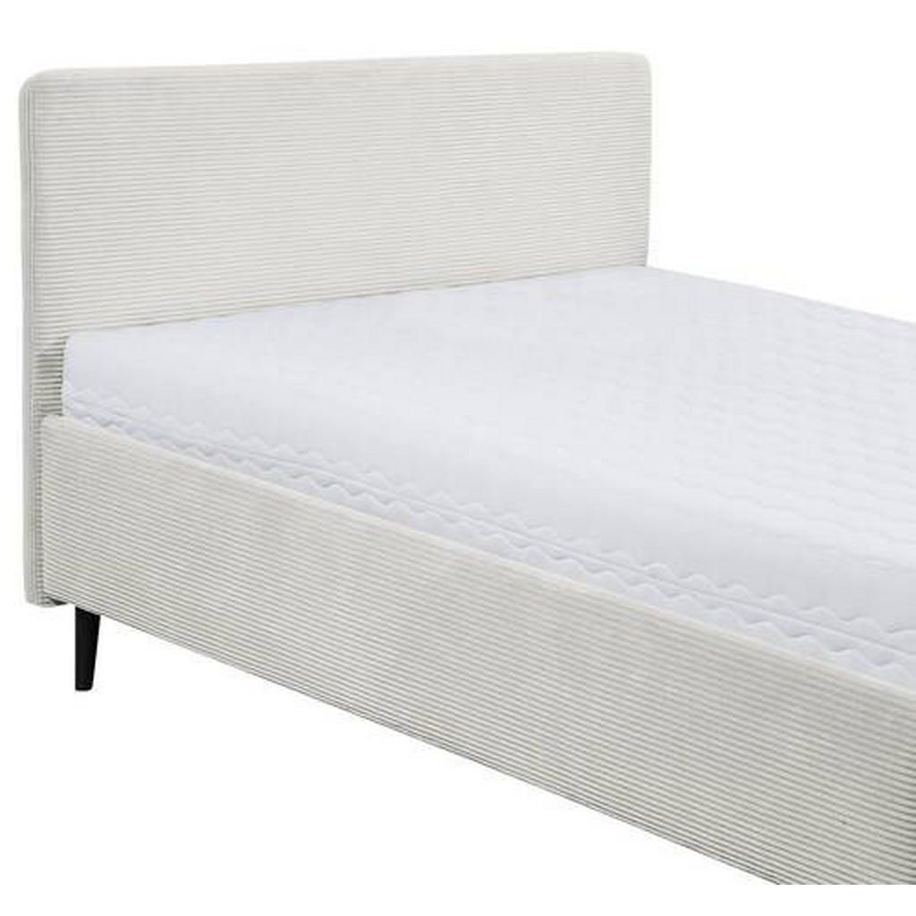 OBLAZINJENA POSTELJA 140 cm x 200 cm , tekstil, leseni material krem barve - slika 4