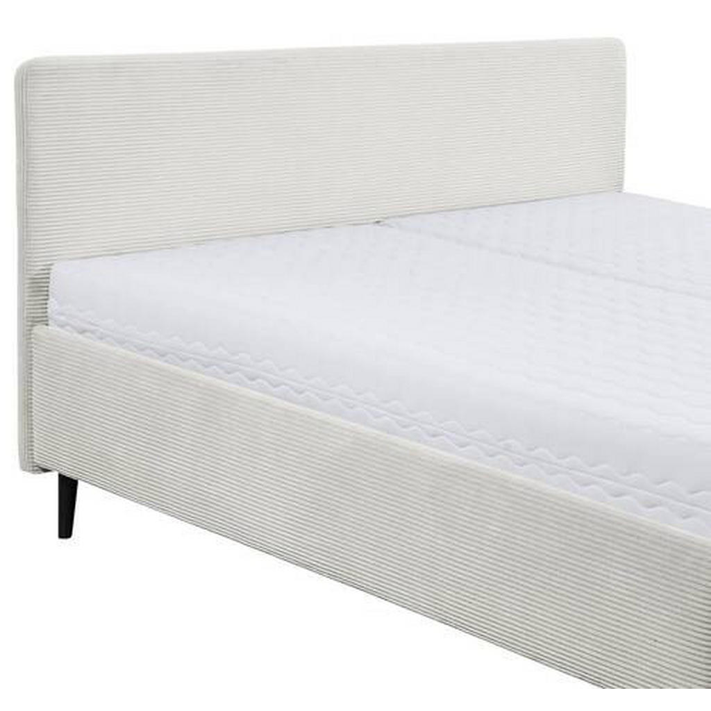 OBLAZINJENA POSTELJA 180 cm x 200 cm , tekstil, leseni material krem barve - slika 4