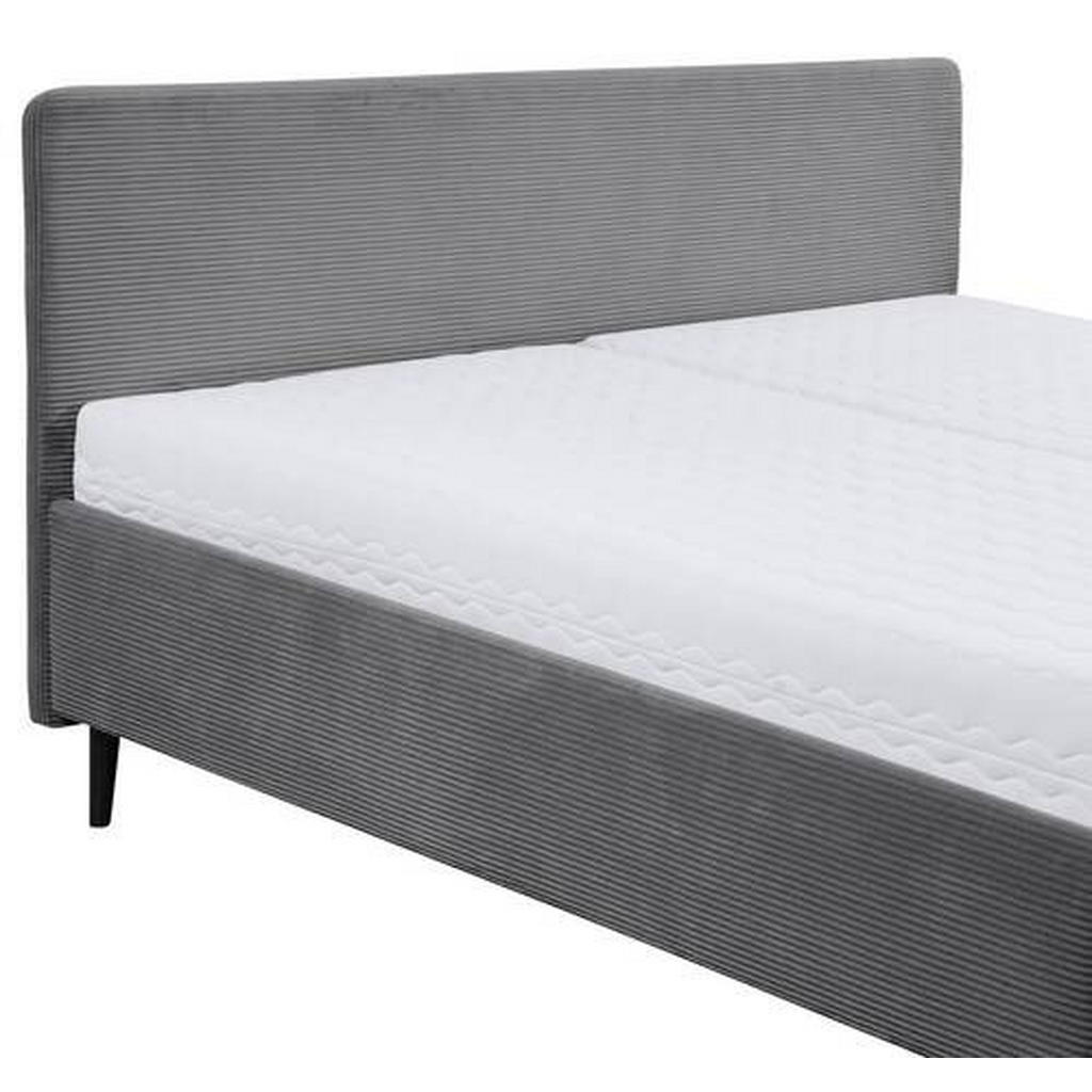 OBLAZINJENA POSTELJA 160 cm x 200 cm , tekstil, leseni material temno siva - slika 3