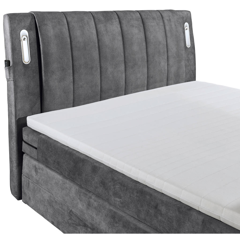POSTELJA BOXSPRING 180 cm x 200 cm , tekstil, leseni material antracit - slika 5