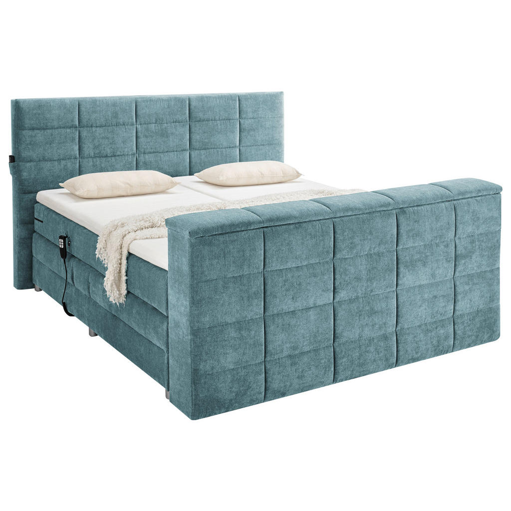 POSTELJA BOXSPRING 180 cm x 200 cm , tekstil barve petroleja - slika 4