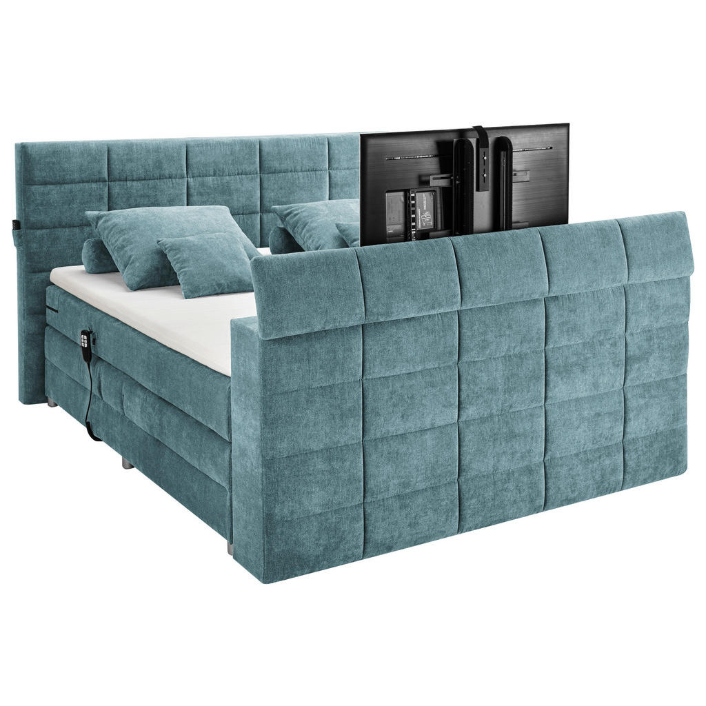 POSTELJA BOXSPRING 180 cm x 200 cm , tekstil barve petroleja - slika 5