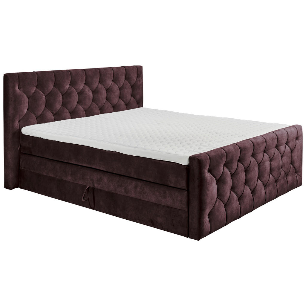POSTELJA BOXSPRING 180 cm x 200 cm , tekstil, leseni material barve jajčevca - slika 2
