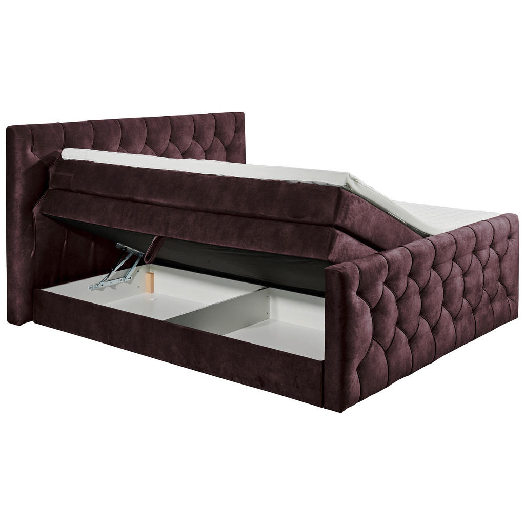 POSTELJA BOXSPRING 180 cm x 200 cm , tekstil, leseni material barve jajčevca - slika 5
