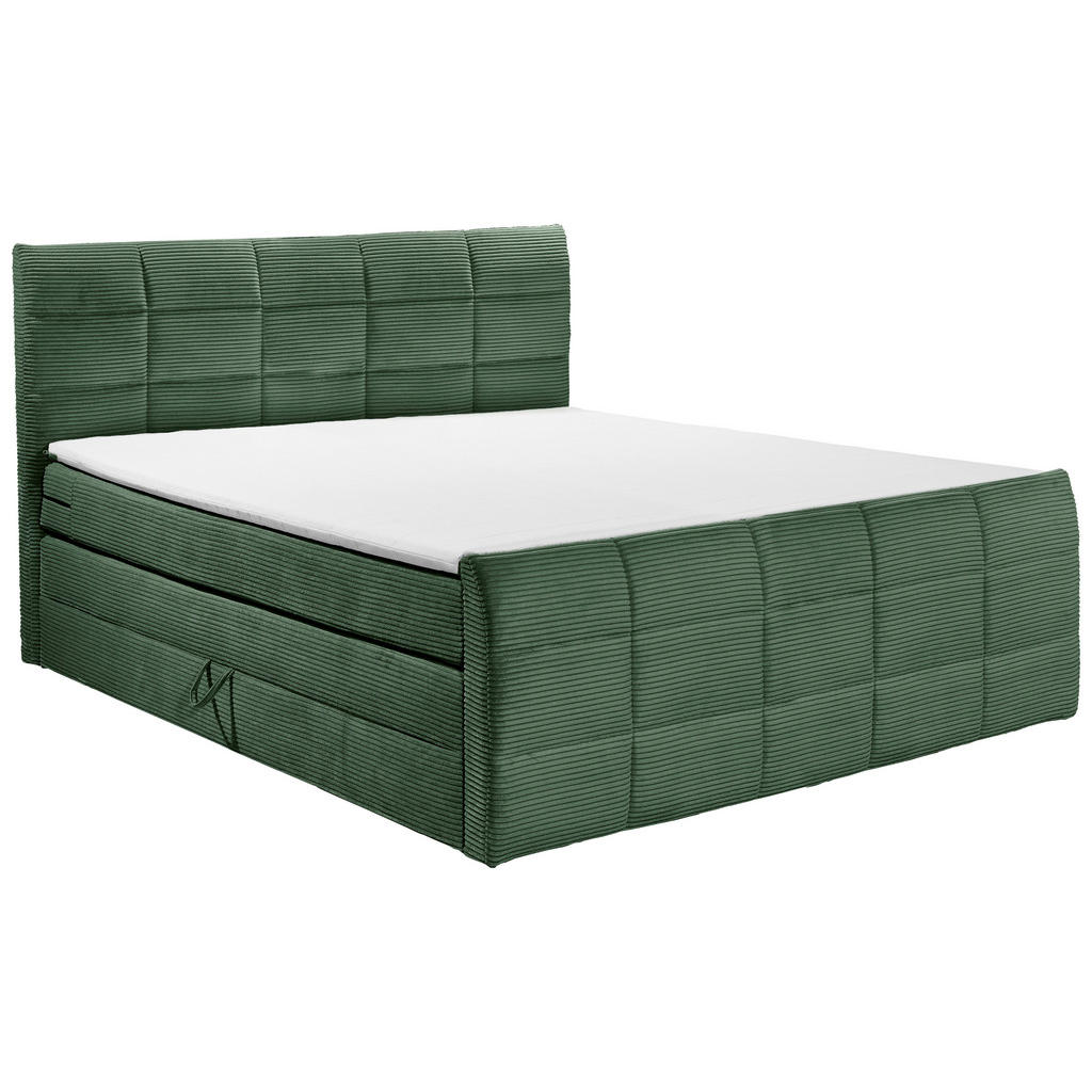 POSTELJA BOXSPRING 180 cm x 200 cm , tekstil, leseni material olivno zelena - slika 2