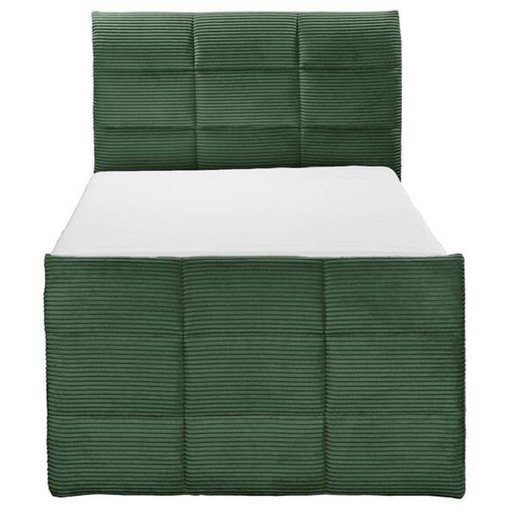 POSTELJA BOXSPRING 120 cm x 200 cm , tekstil, leseni material olivno zelena - slika 6