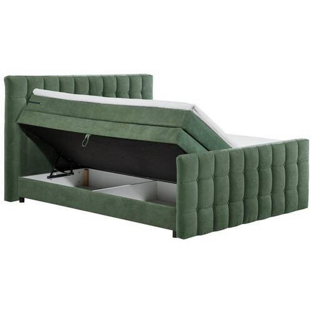 POSTELJA BOXSPRING 180 cm x 200 cm , tekstil, leseni material olivno zelena - slika 4