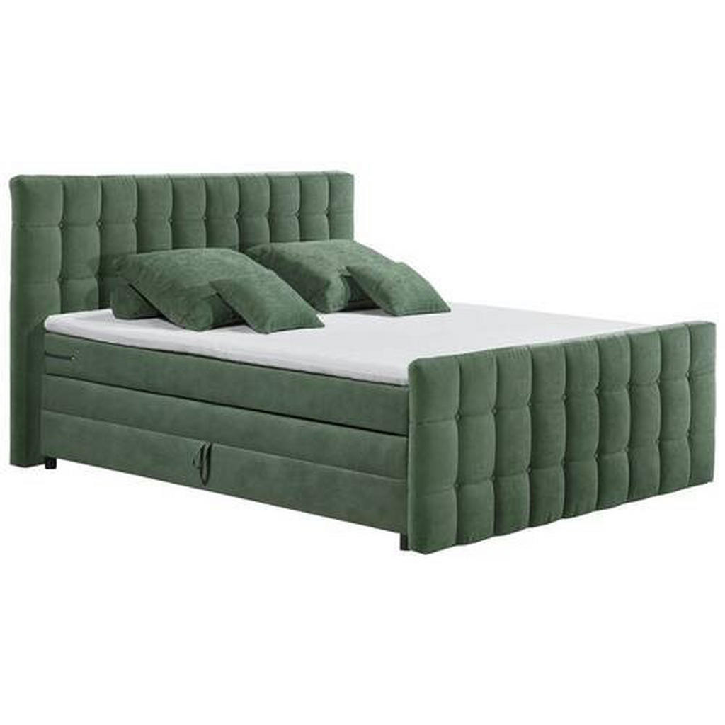 POSTELJA BOXSPRING 180 cm x 200 cm , tekstil, leseni material olivno zelena - slika 6