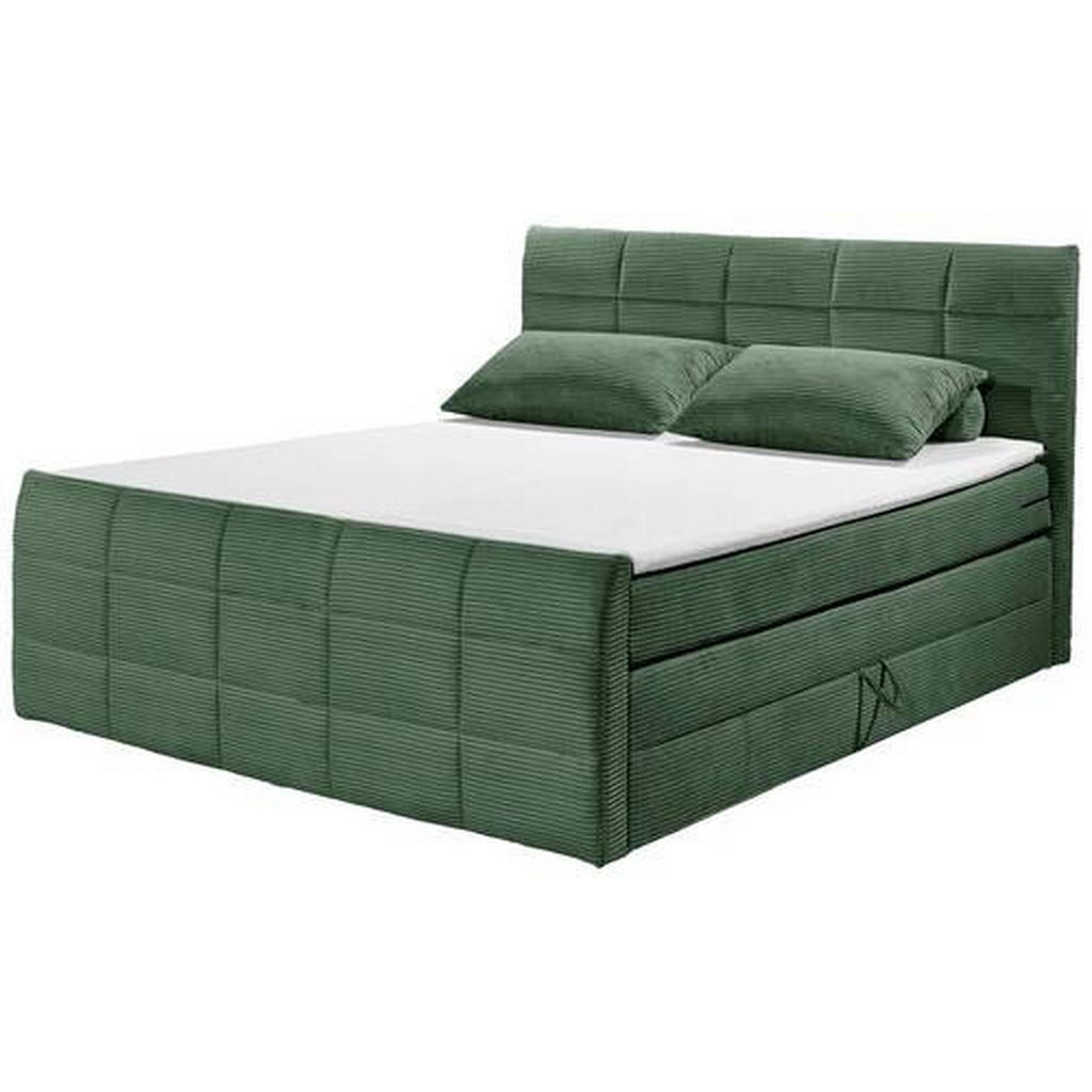 POSTELJA BOXSPRING 180 cm x 200 cm , tekstil, leseni material olivno zelena - slika 3