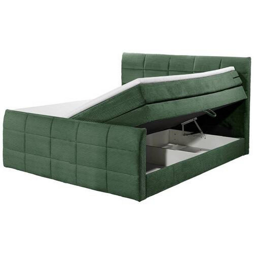 POSTELJA BOXSPRING 180 cm x 200 cm , tekstil, leseni material olivno zelena - slika 4