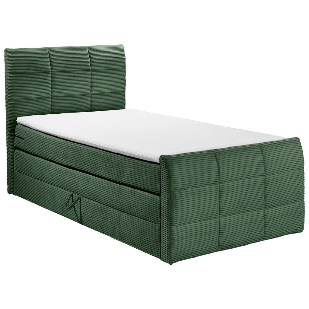 POSTELJA BOXSPRING 120 cm x 200 cm , tekstil, leseni material olivno zelena - slika 2