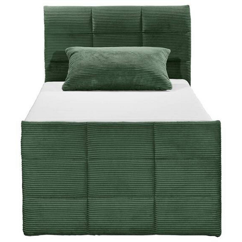 POSTELJA BOXSPRING 120 cm x 200 cm , tekstil, leseni material olivno zelena - slika 3