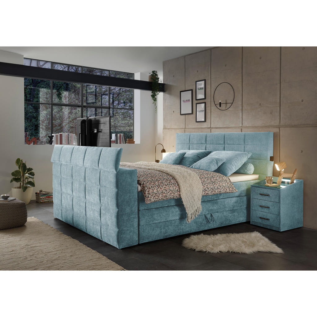 POSTELJA BOXSPRING 180 cm x 200 cm , tekstil modra - slika 5