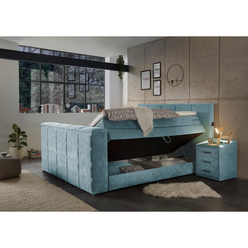 POSTELJA BOXSPRING 180 cm x 200 cm , tekstil modra - slika 6
