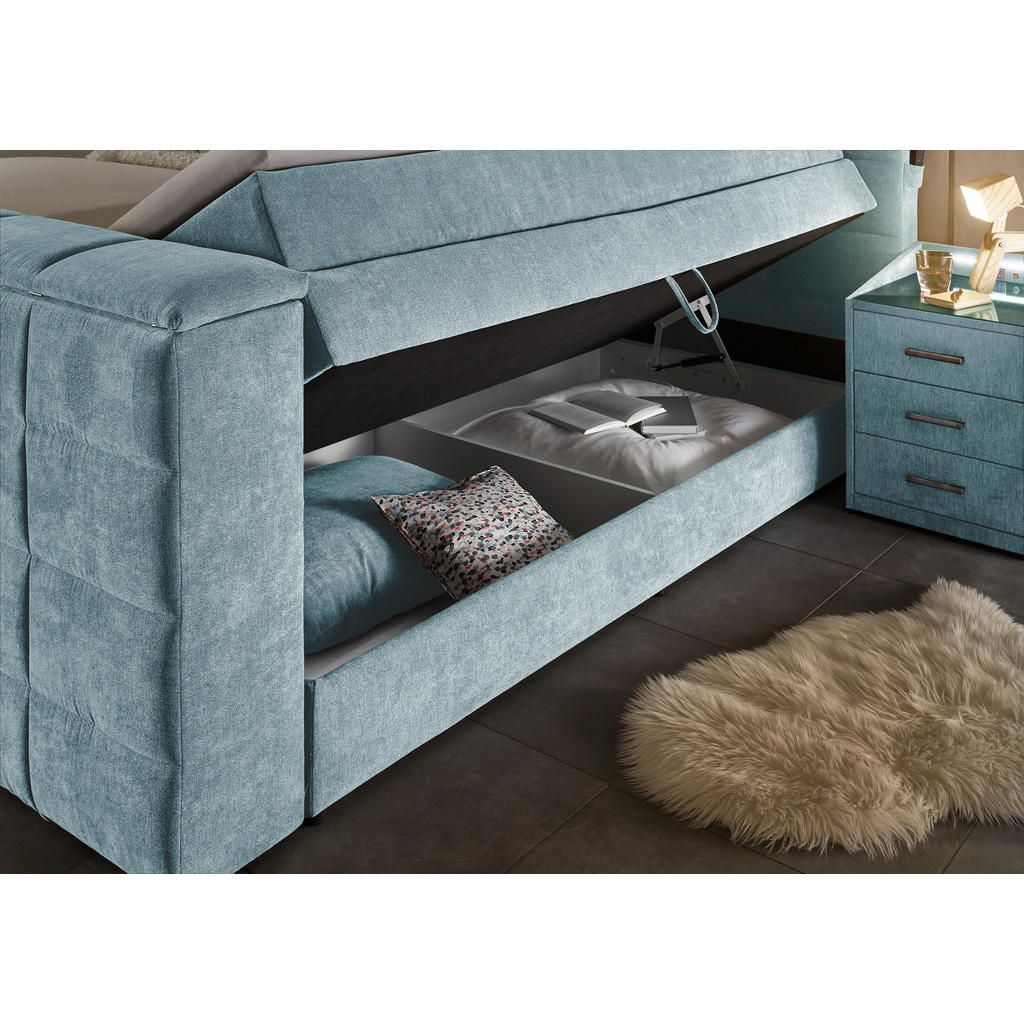 POSTELJA BOXSPRING 180 cm x 200 cm , tekstil modra - slika 3