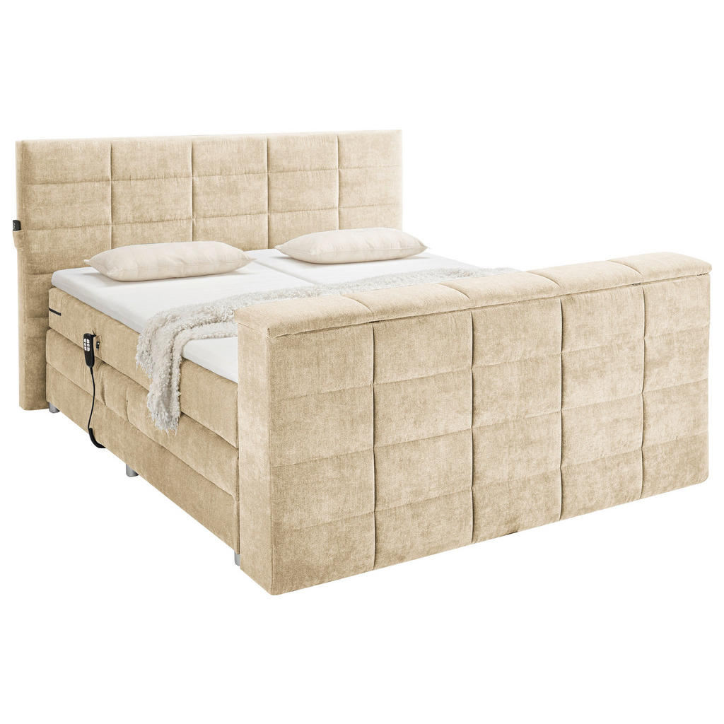 POSTELJA BOXSPRING 180 cm x 200 cm , tekstil peščene barve - slika 3