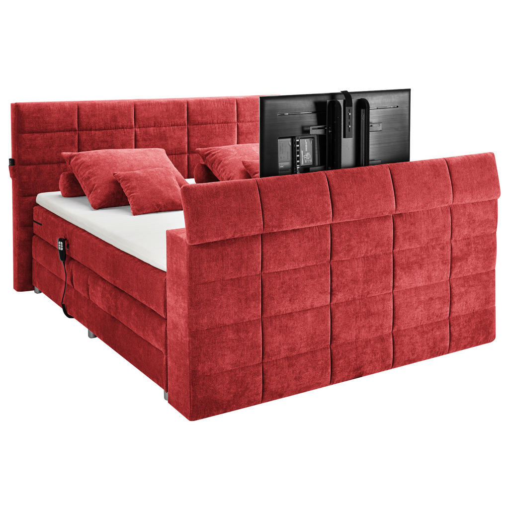 POSTELJA BOXSPRING 180 cm x 200 cm , tekstil rdeča - slika 4