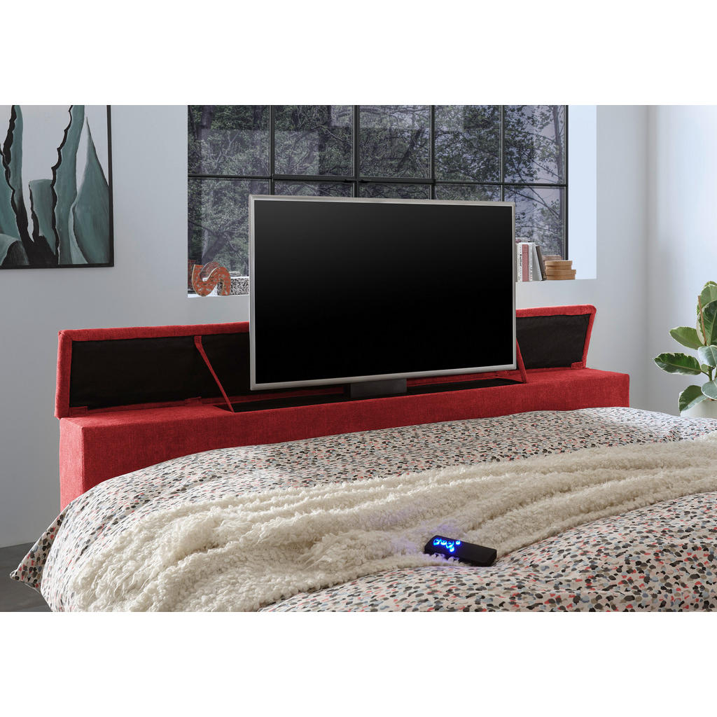 POSTELJA BOXSPRING 180 cm x 200 cm , tekstil rdeča - slika 4